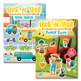 Use 'N Use Sticker Book Seti (Funky Farm - Total Travel) (2 Adet Tak Çıkar Çıkartma Kitabı)