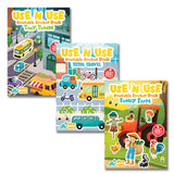 Use 'N Use Sticker Book Süper Seti (3 Adet Tak Çıkar Çıkartma Kitabı)