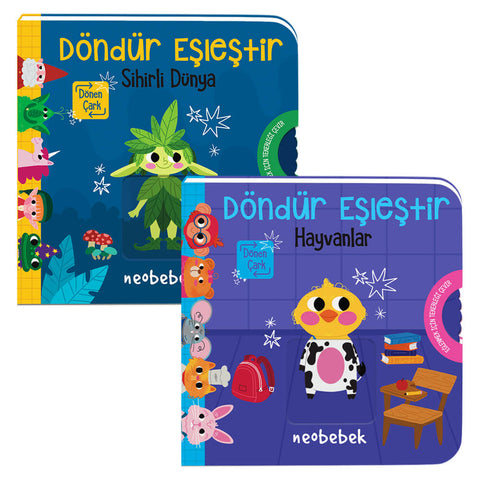 Döndür Eşleştir Serisi - 2 Adet Çarklı Kitap