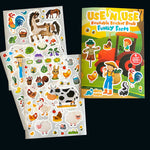 Use 'N Use Sticker Book Seti (Funky Farm - Total Travel) (2 Adet Tak Çıkar Çıkartma Kitabı)