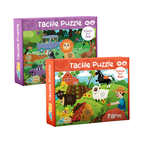 Tactile Puzzle 2li Set - Çiftlik & Safari (Dokun Hisset Yapboz)